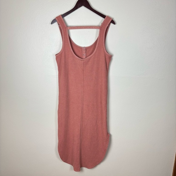 Anthropologie Daily Practice Waffle Knit Button Down Dress In Pink Womens Sz M - Picture 6 of 7